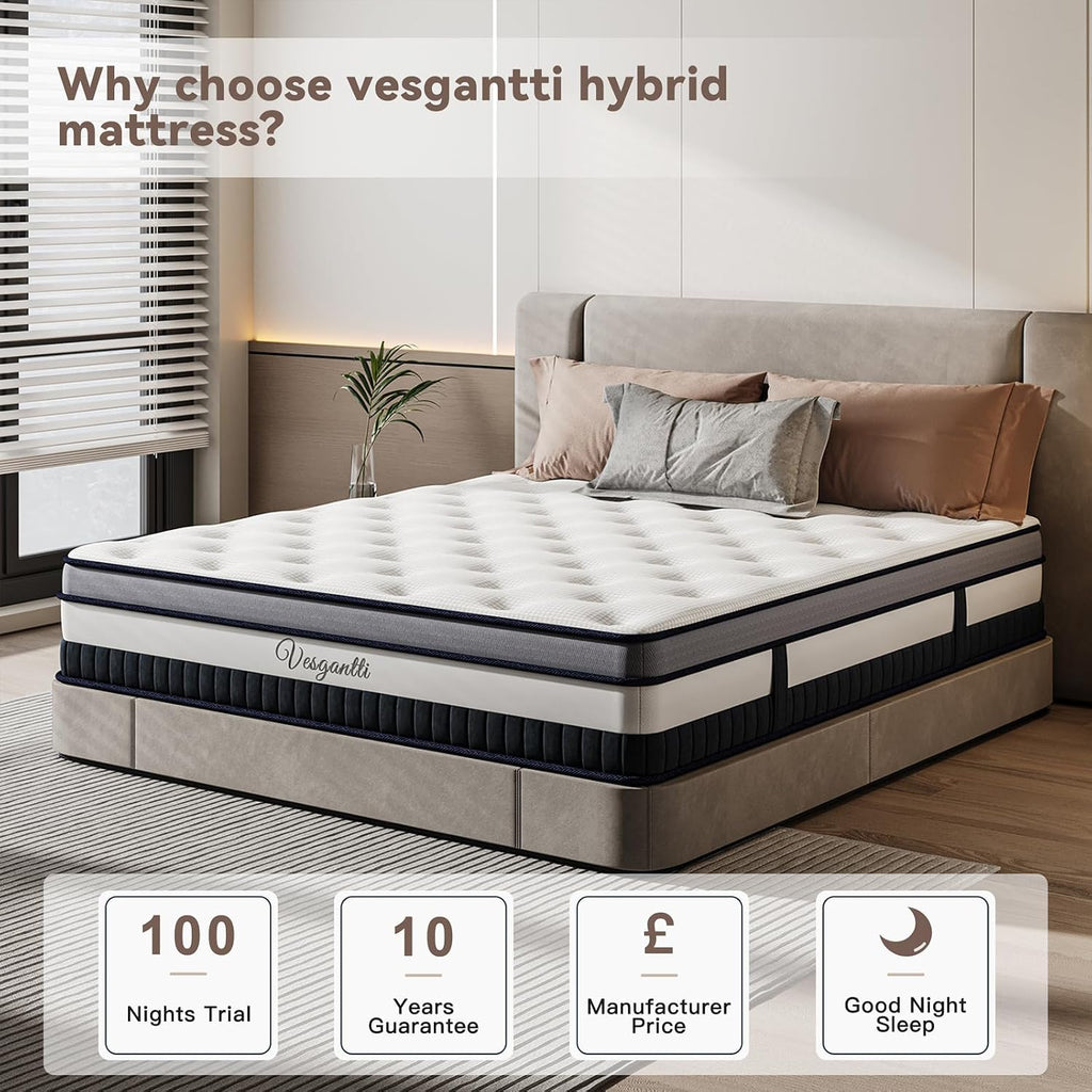 4FT6 Double Mattress 135X190Cm Pocket Sprung Medium Mattress