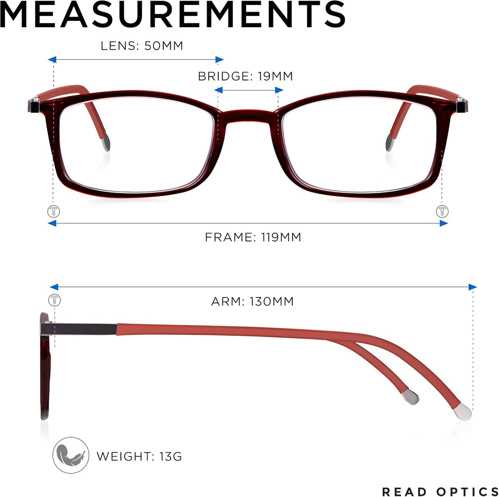 Blue Light Glasses Zero Magnification for Computer, Gaming, Digital & TV for Eye Protection, Thin Red Crystal Flat Folding Frames in Stylish Red Case