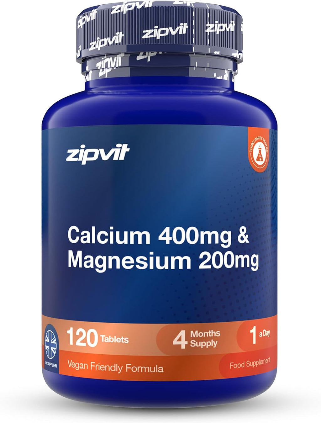 Calcium 400Mg & Magnesium 200Mg - 4 Months Supply - Vegan