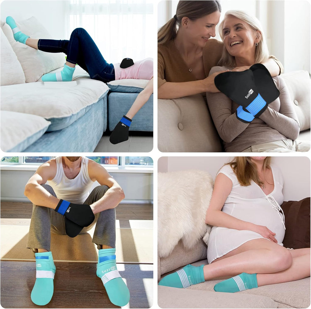 Cold Therapy Socks & Hand Ice Pack Cold Gloves for Chemotherapy Neuropathy, Chemo Care Package for Women and Men, Ideal for Plantar Fasciitis, Carpal Tunnel, S/M