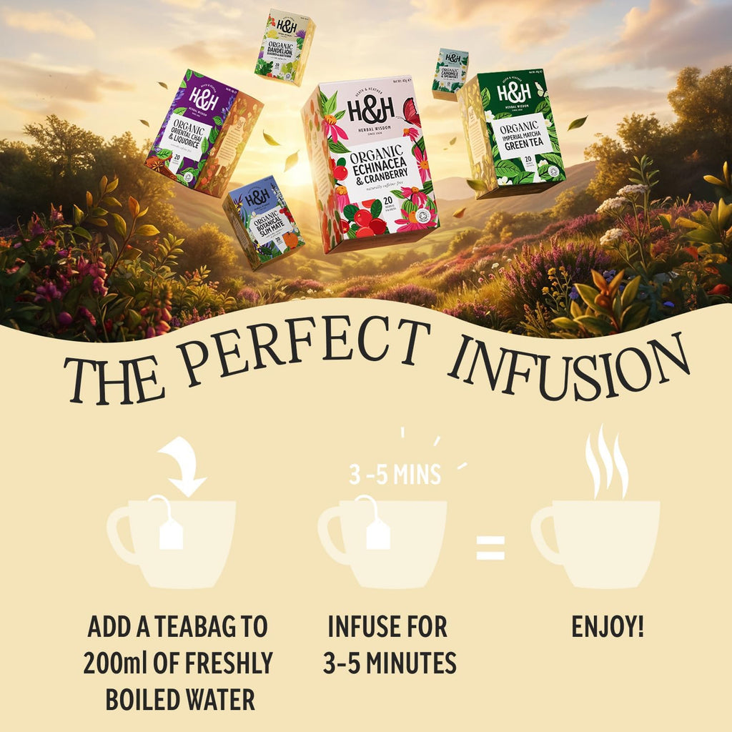 • Organic Dandelion, Burdock & Hawthorn Tea • 6 X 20 Boxes