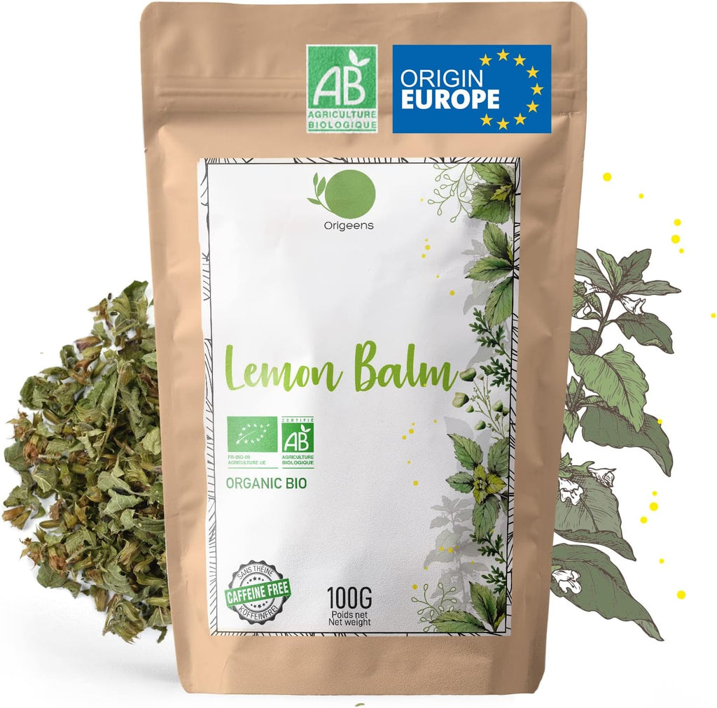 ORGANIC LEMON BALM TEA BIO 100Gr | Herbal Tea for Digestion and Relaxation | Organic Melissa Leaves - Lemon Balm Tea Loose