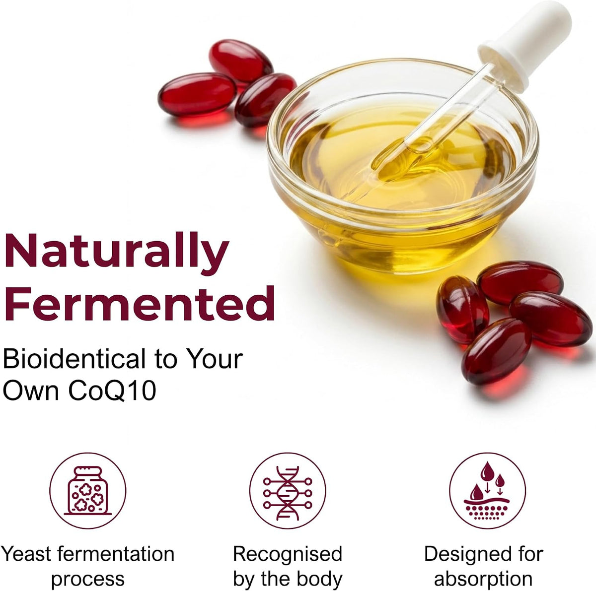Coq10 Supplement, Fermented Coenzyme Q10 Ubiquinone, 300Mg, 120 Softgels