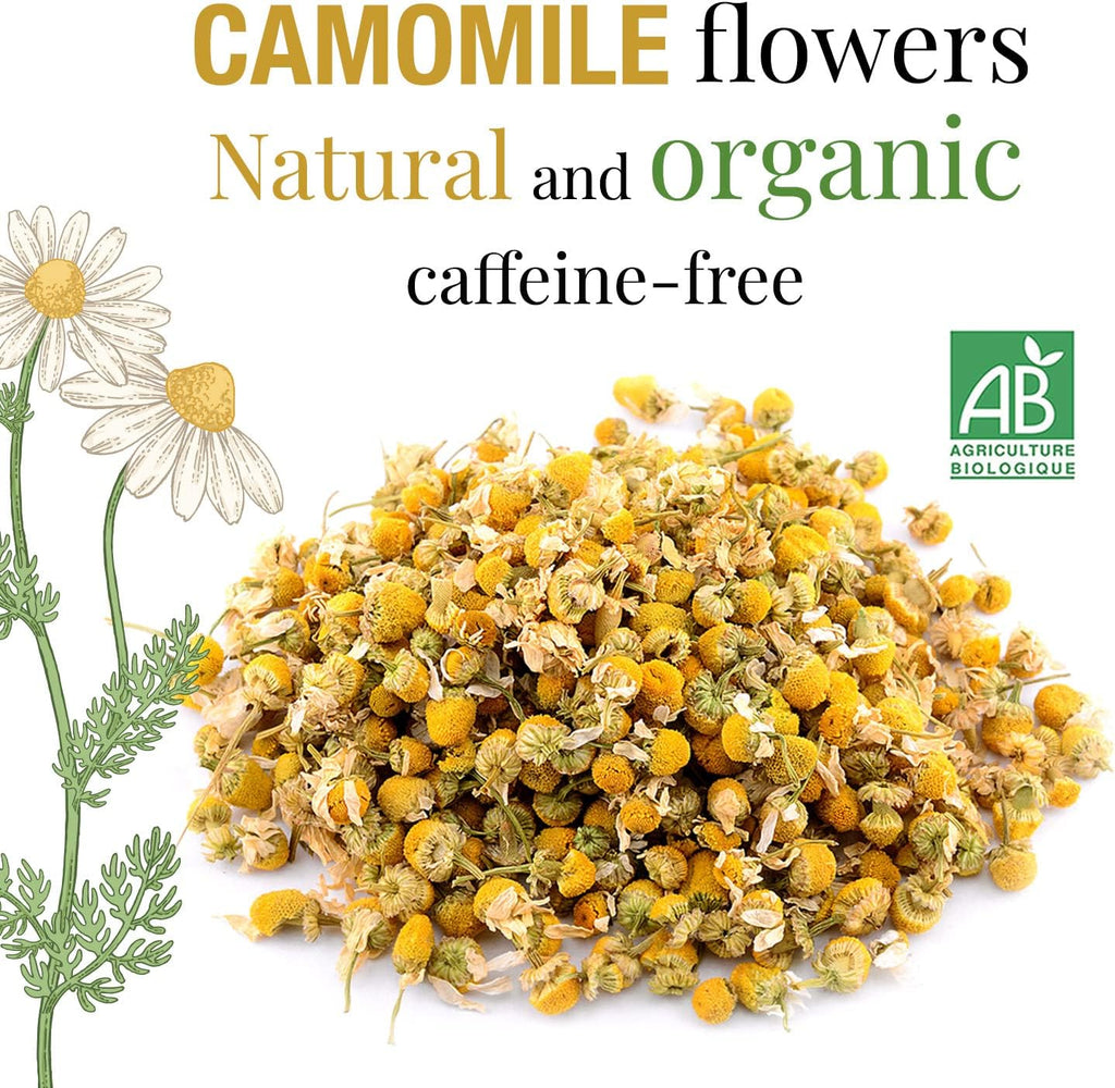 ORGANIC CHAMOMILE TEA Sourced in Europe, 100G | Camomile Tea Whole Flower, Digestion & Sleep Easy Tea | Camomile Flowers - Organic Wild Chamomile Flowers