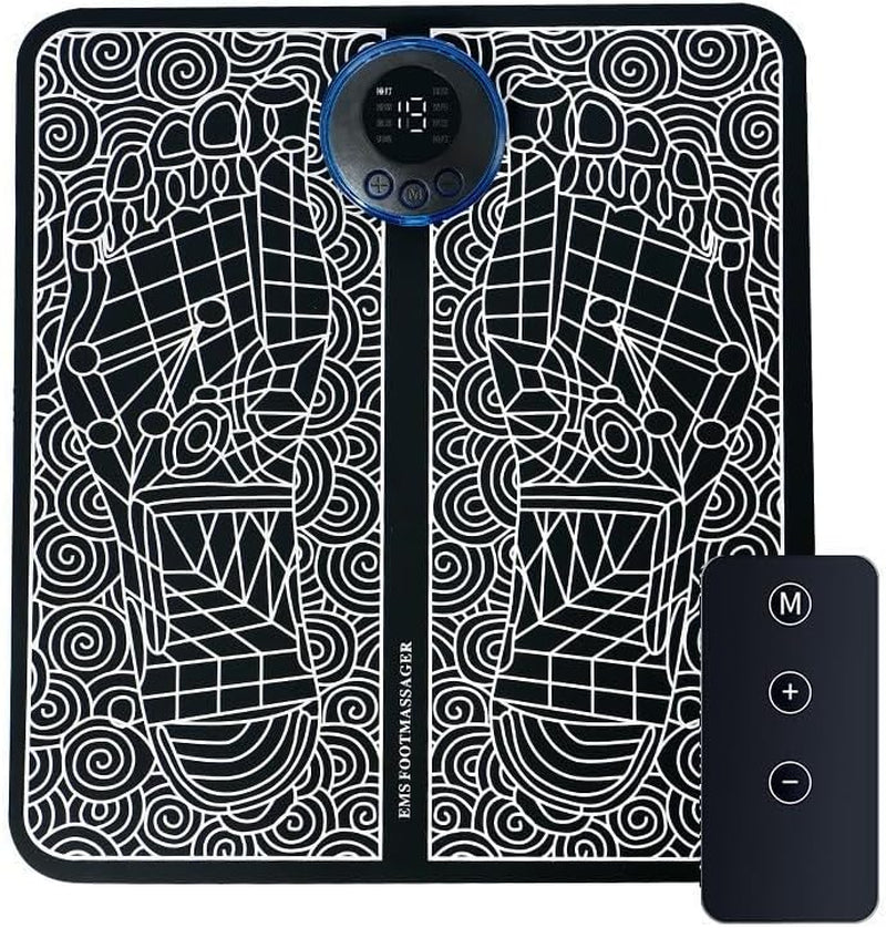 EMS Foot Massager with Remote Control - 8 Modes & 19 Intensity Levels for Pain Relief, Muscle Recovery & Improved Blood Circulation - Foot Massager for Neuropathy, Edema Relief and Home Use