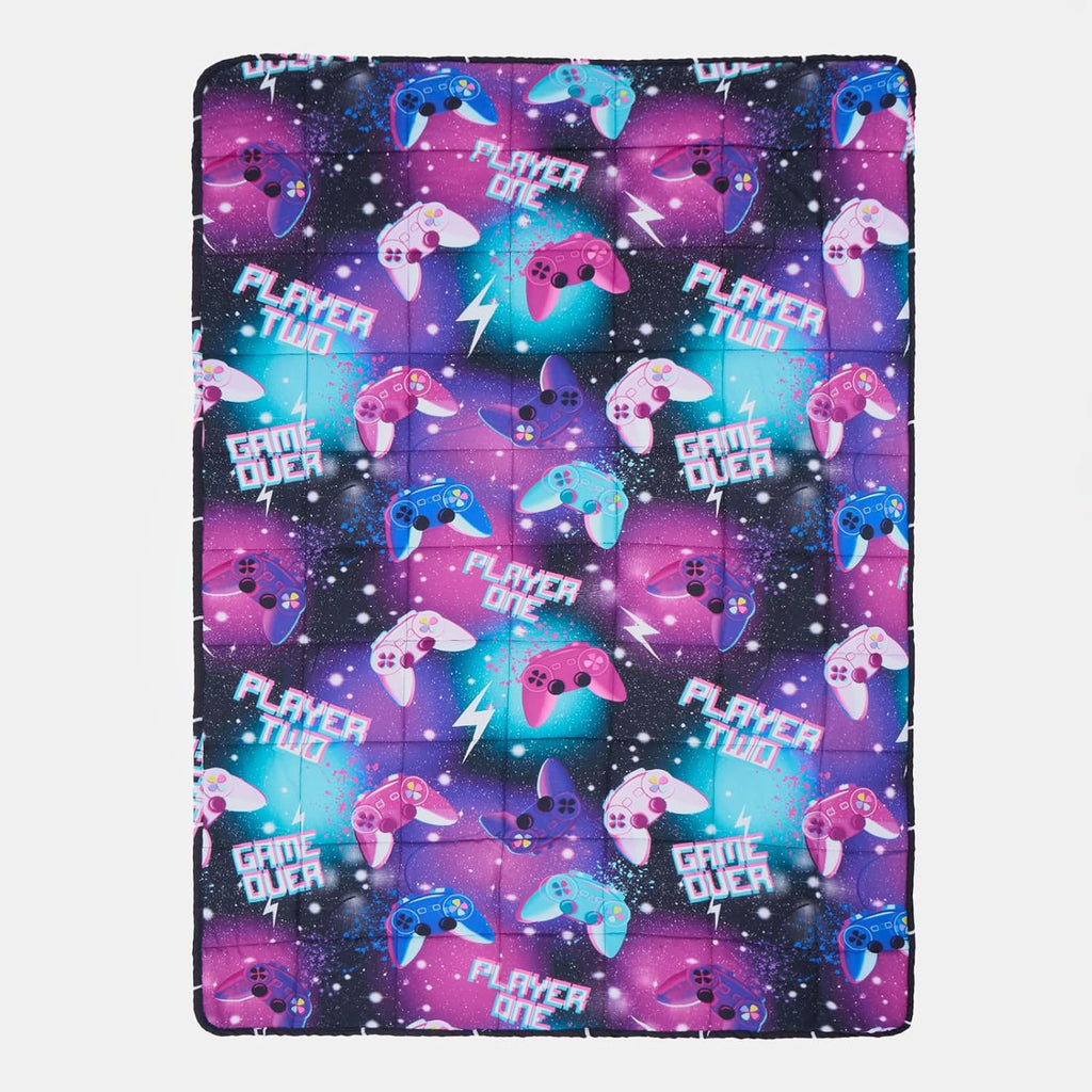 3Kg Weighted Blanket for Adults, Gaming Weighted Blanket Microfibre Sleep Therapy Anxiety Relief Weighted Heavy Blanket Reversible, Black - 150 X 100Cm(Disclaimer:Only Suitable for Age 3+Years)