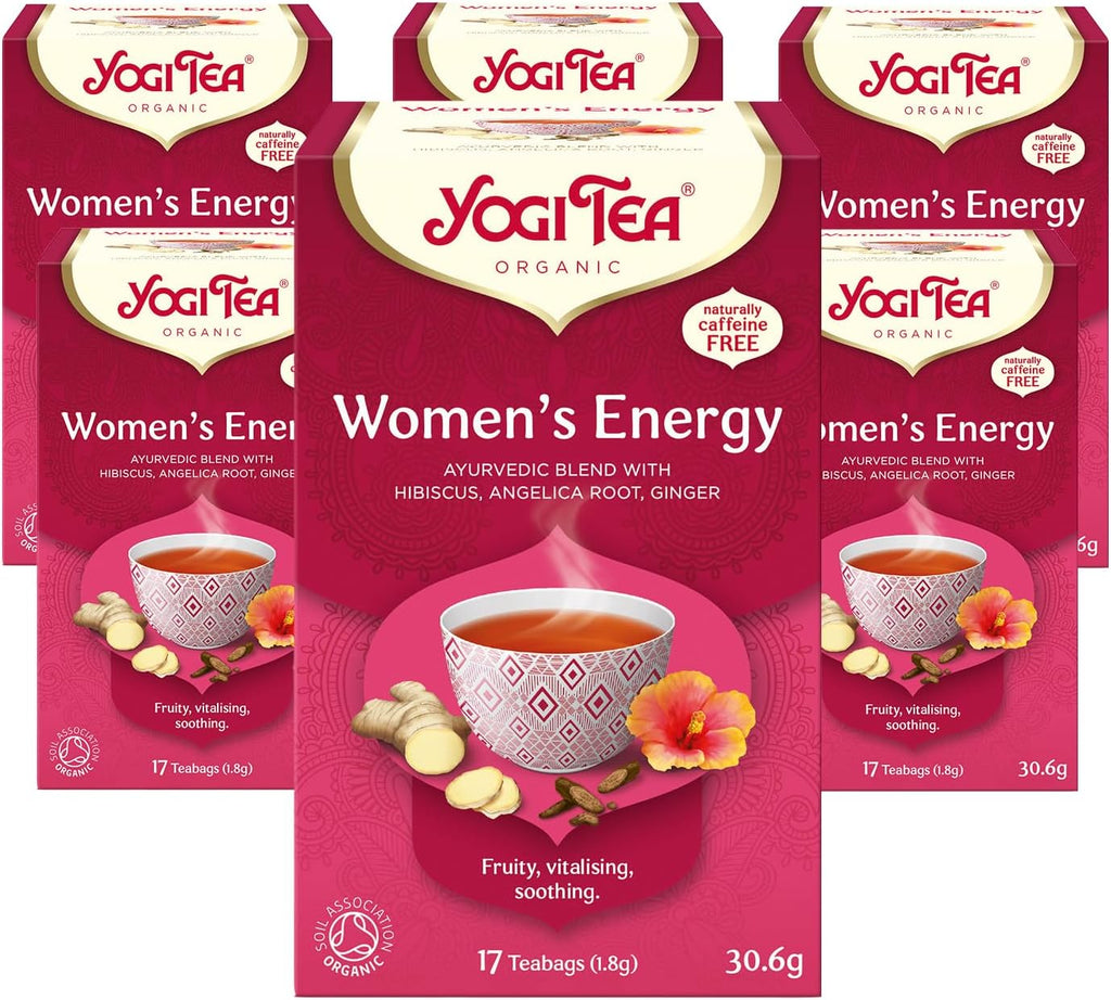 , Women'S Energy, Organic Herbal Tea, Naturally Caffeine Free, Blend of Hibiscus, Angelica Root and Ginger, 6 Packs X 17 Tea Bags (102 Teabags Total)
