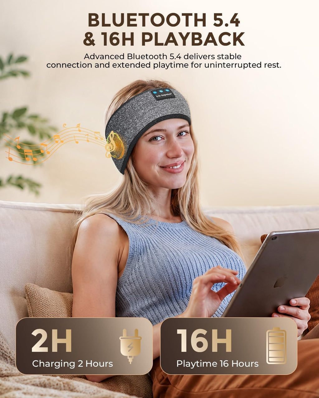 Cooling Sleep Headphones, Sleep Headband Headphones for Side Sleepers