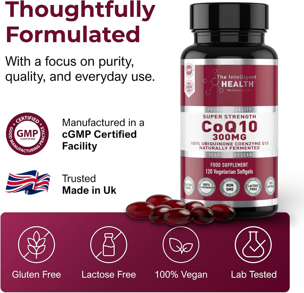 Coq10 Supplement, Fermented Coenzyme Q10 Ubiquinone, 300Mg, 120 Softgels