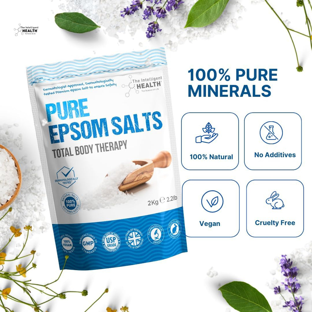 Magnesium Sulphate Bath Salts Soak, Muscle Magnesium Epsom Salt- 2Kg