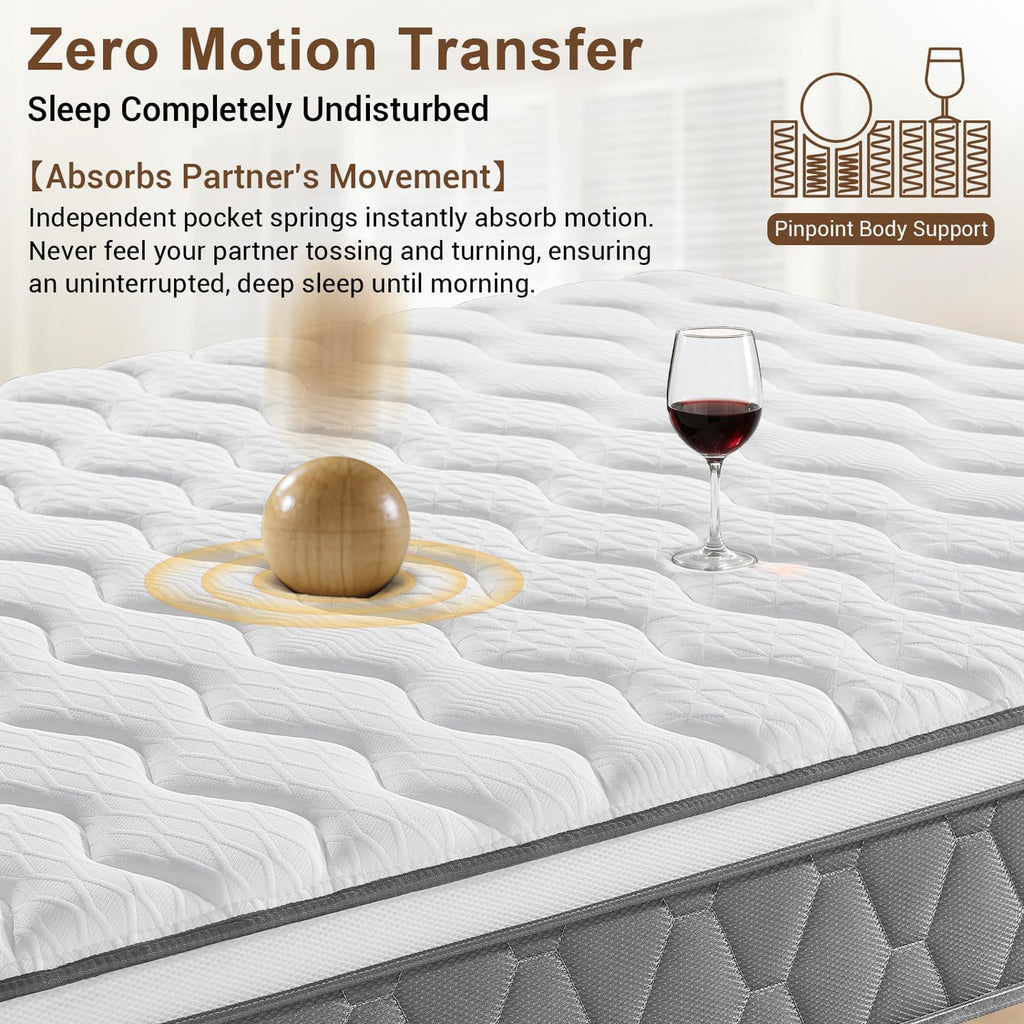 Orthopaedic Small Double Mattress 4FT for Back Pain Relief, 10.6 Inch Hybrid 7-Zone Pocket Sprung Mattress with Cooling Gel Memory Foam & Breathable Knitted Cover, Medium Firm, 120X190X27Cm