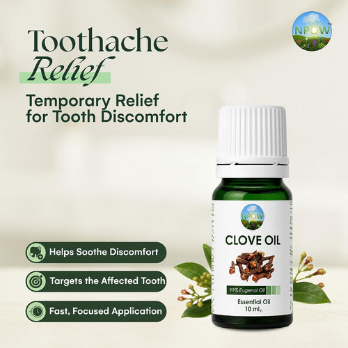 Clove Oil for Toothache Pain Relief for Adult – Oil of Cloves for Toothache Natural Dental Solution, Clove Bud Oils, Cloves Extract for Oral Care, Tooth Pain Relief and Dental Health - 10Ml