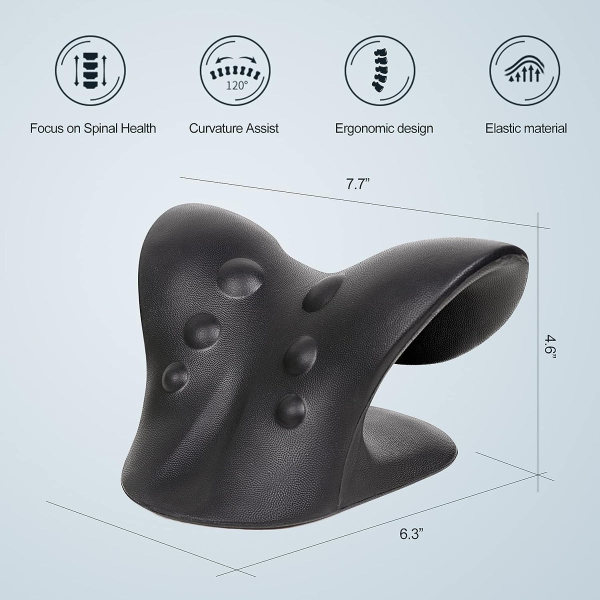 Neck Stretcher for Pain Relief, Neck and Shoulder Relaxer Cervical Traction Device Pillow for Muscle Relax and TMJ Pain Relief(Black)