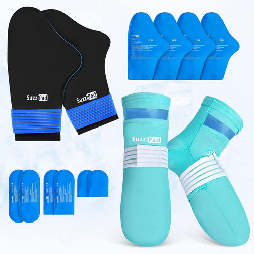 Cold Therapy Socks & Hand Ice Pack Cold Gloves for Chemotherapy Neuropathy, Chemo Care Package for Women and Men, Ideal for Plantar Fasciitis, Carpal Tunnel, S/M