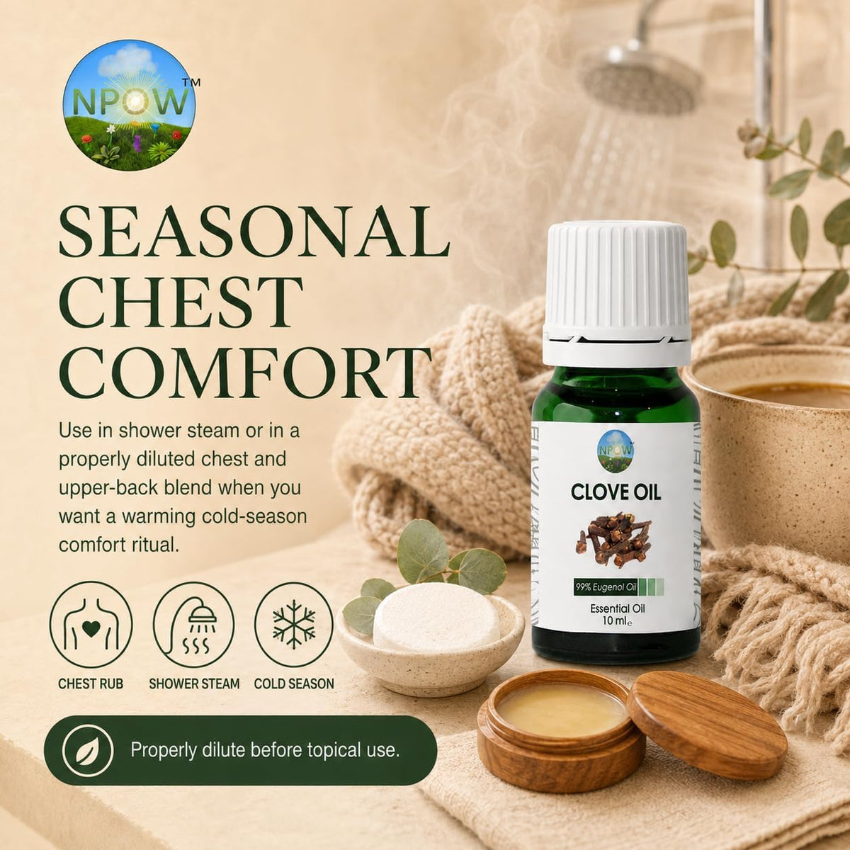 Clove Oil for Toothache Pain Relief for Adult – Oil of Cloves for Toothache Natural Dental Solution, Clove Bud Oils, Cloves Extract for Oral Care, Tooth Pain Relief and Dental Health - 10Ml