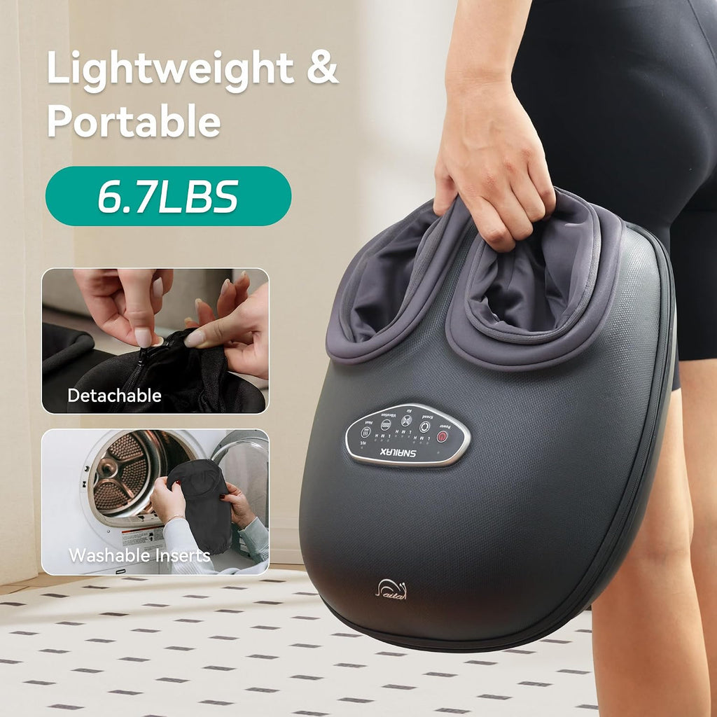 Foot Massager with Heat, Shiatsu Electric Massagers, 4D Deep Kneading Compression Vibration Foot Massagers Machine for Plantar Fasciitis, Neuropathy, Gifts for Men, Women