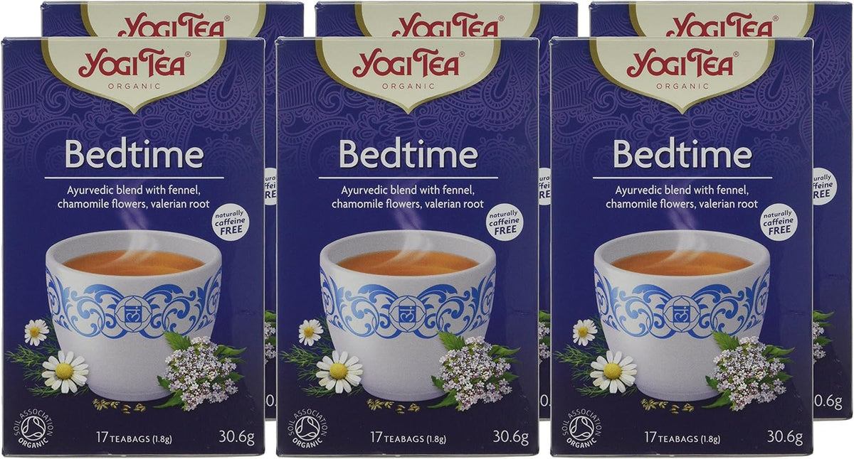 , Bedtime, Organic Herbal Tea, Naturally Caffeine Free, Blend of Fennel, Chamomile Flowers and Valerian Root, 6 Packs X 17 Tea Bags (102 Teabags Total)