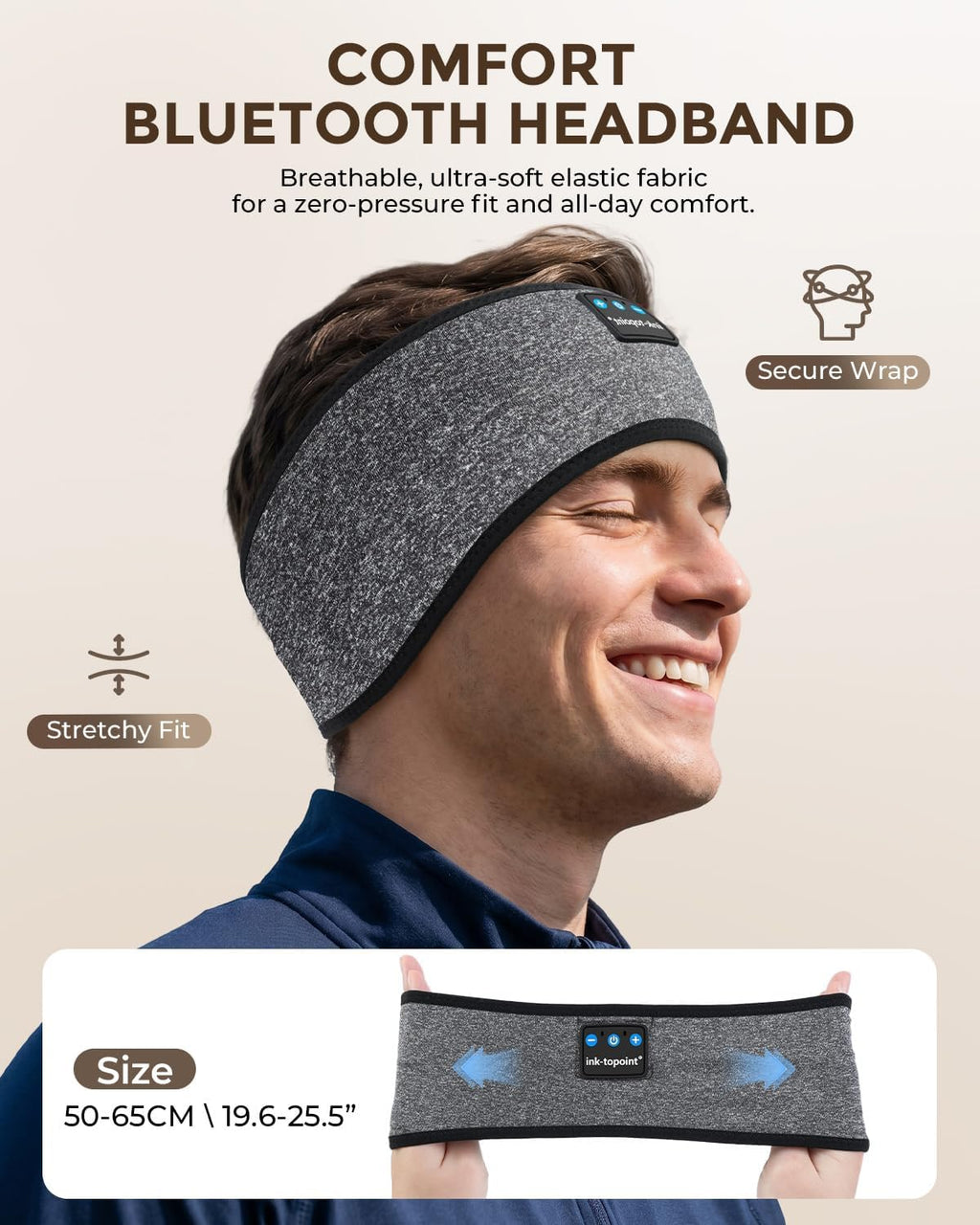 Cooling Sleep Headphones, Sleep Headband Headphones for Side Sleepers