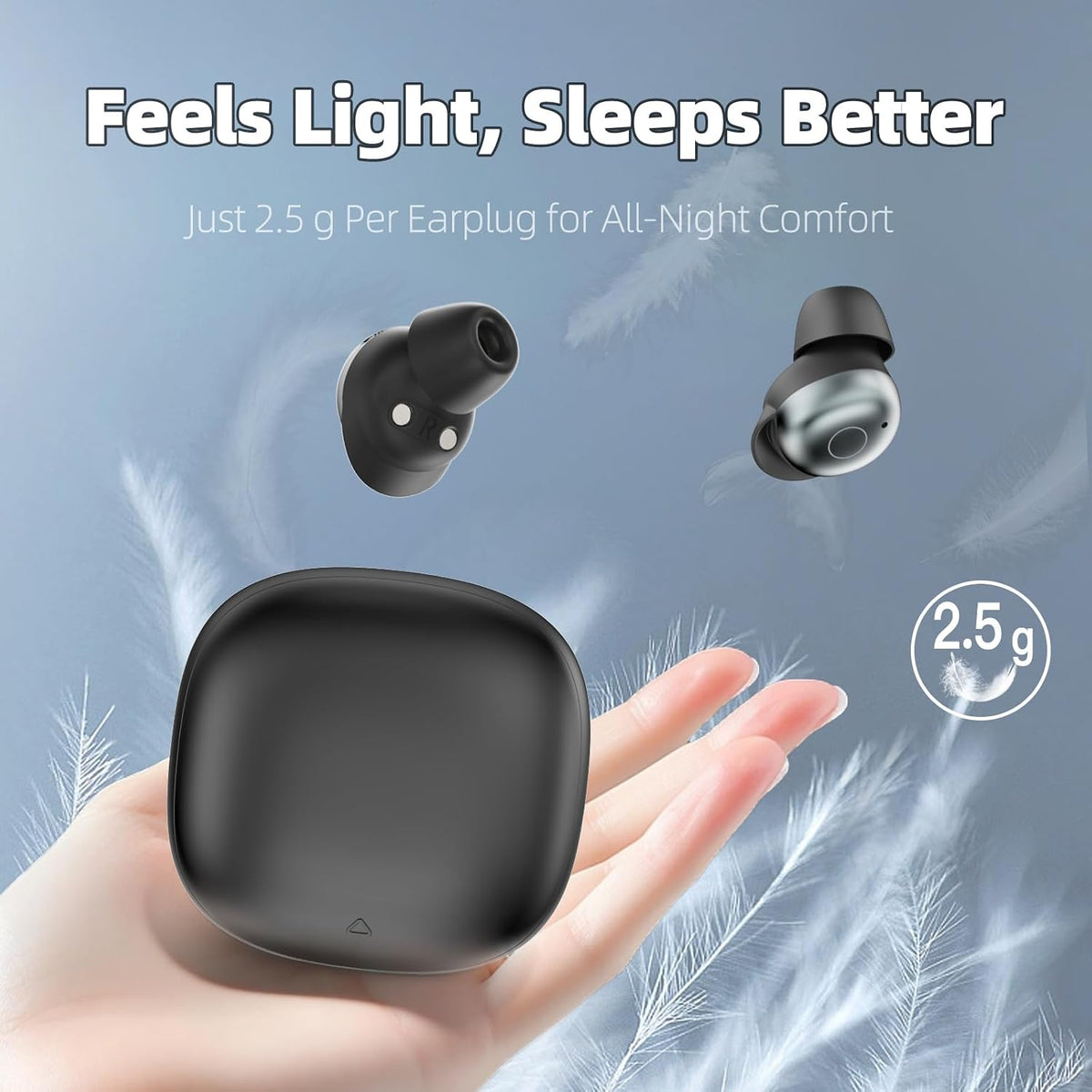 Sleep Earbuds, Bluetooth 5.4 Sleep Headphones with Dedicated App, Dual Sleep Modes, 48H Sleep Earphones with 7 EQ Modes, 5 White Noise, Mini Sleep Ear Buds for Napping/Sleeping/Traveling