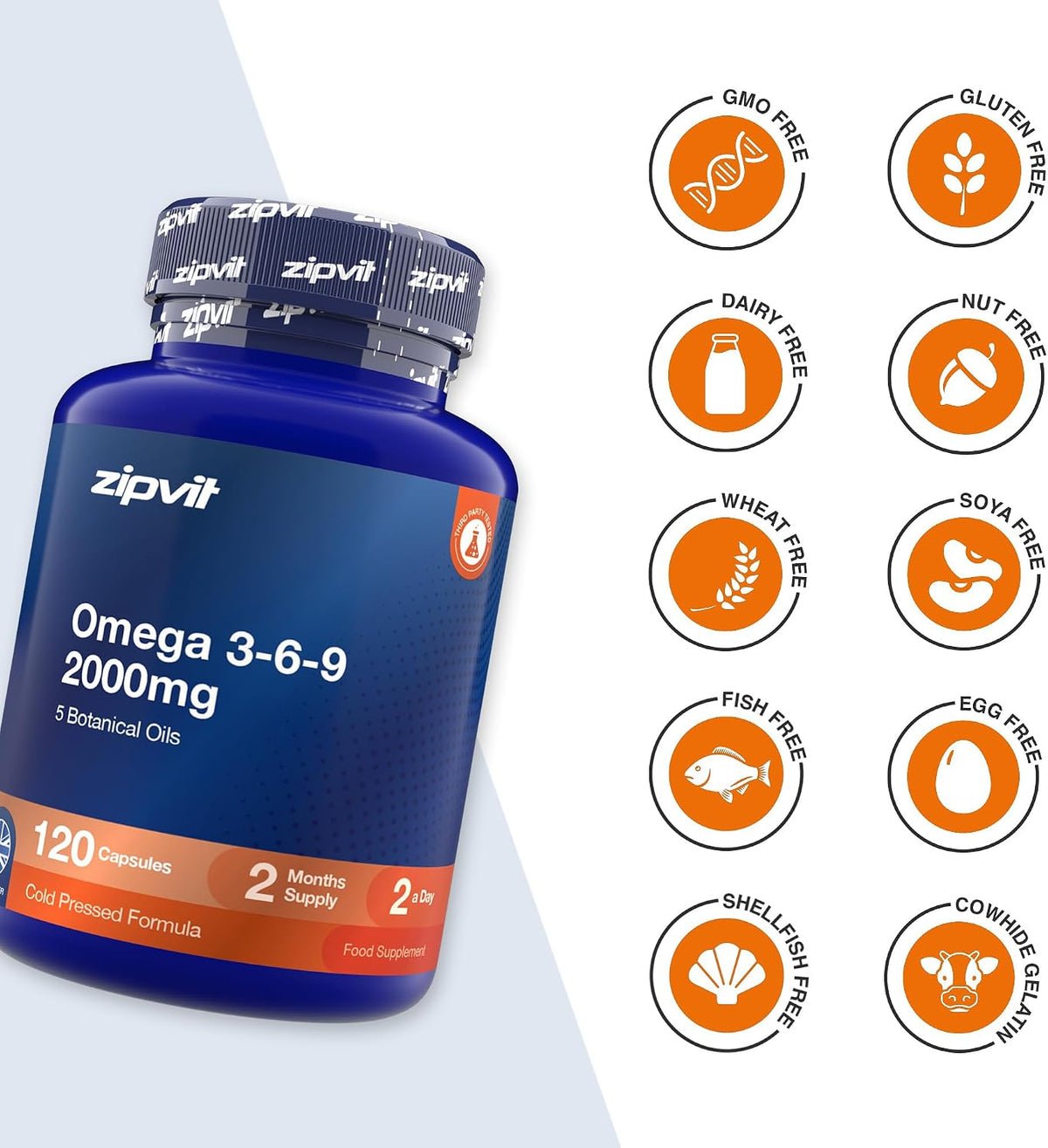 Omega 3 6 9 Capsules 2000Mg - 120 Softgels - Cold Pressed