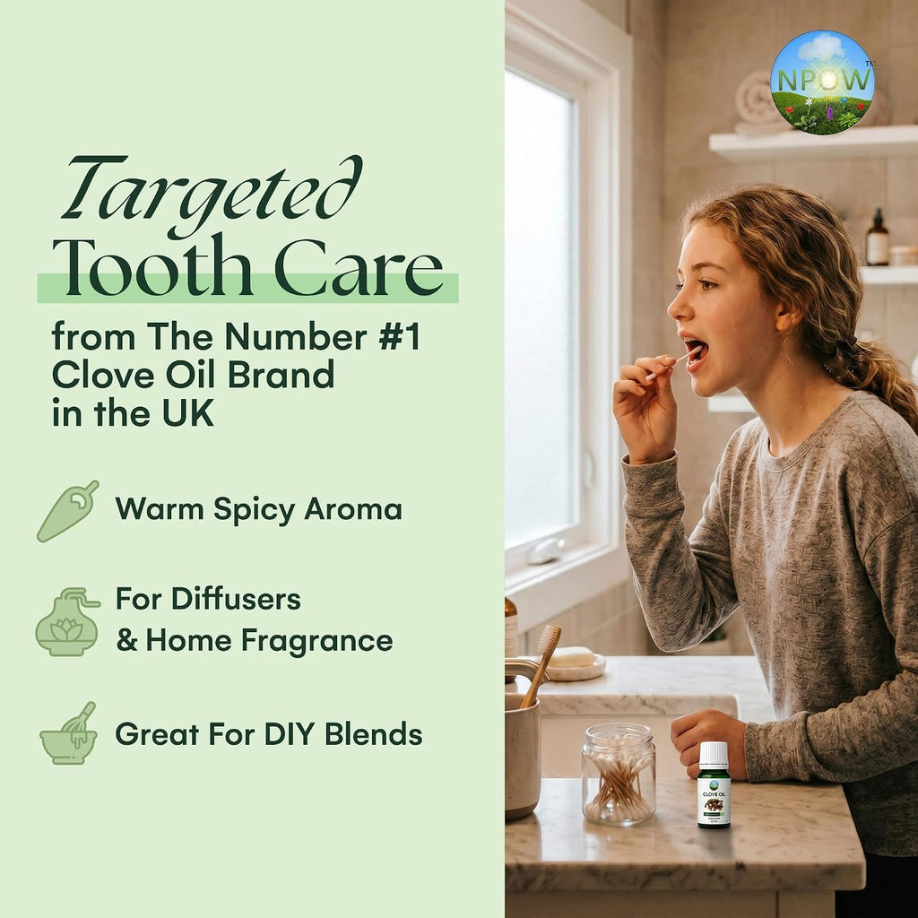 Clove Oil for Toothache Pain Relief for Adult – Oil of Cloves for Toothache Natural Dental Solution, Clove Bud Oils, Cloves Extract for Oral Care, Tooth Pain Relief and Dental Health - 10Ml