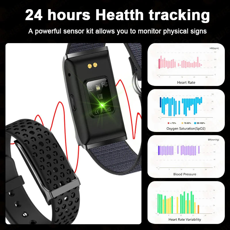 New No Screen Smart Watch Men'S Sports Outdoors Fitness Heart Rate Monitor 1ATM Waterproof New Smartwatch for Android IOS 2025