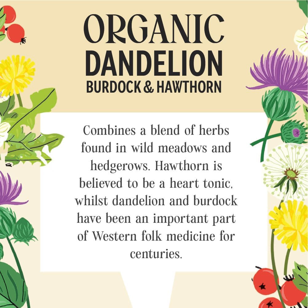• Organic Dandelion, Burdock & Hawthorn Tea • 6 X 20 Boxes