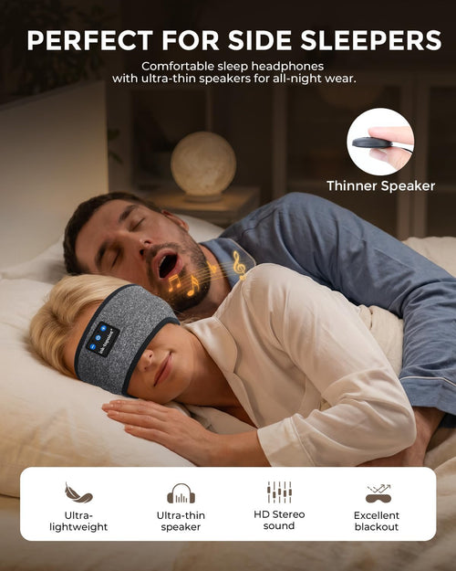 Cooling Sleep Headphones, Sleep Headband Headphones for Side Sleepers