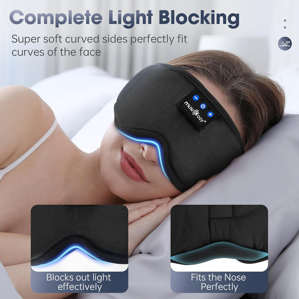 Bluetooth Sleep Mask Headphones 100% Blockout Sleep Headphones