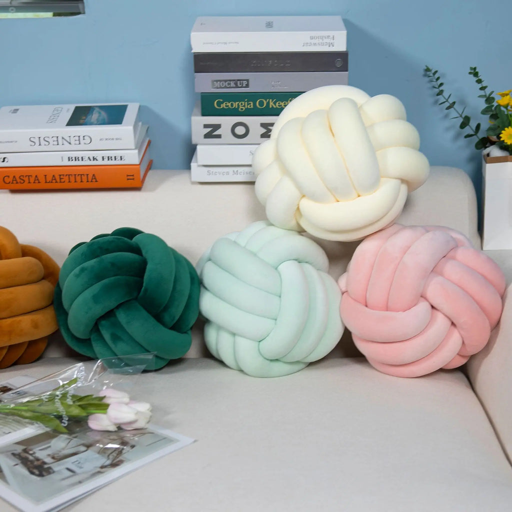 1Pc Knot Pillow Ball round Throw Pillow Home Decor Cushion Decorative Aesthetic Handmade Throw Pillow for Living Room Bed