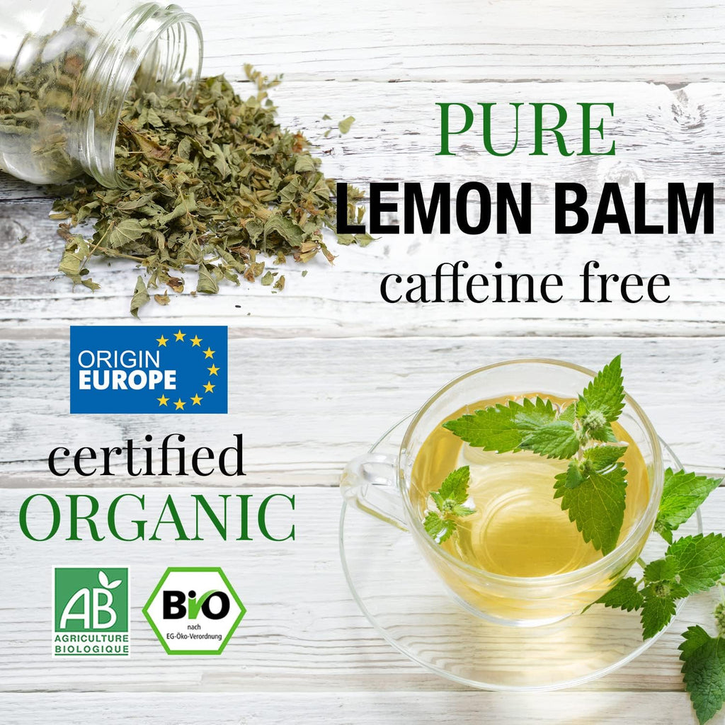 ORGANIC LEMON BALM TEA BIO 100Gr | Herbal Tea for Digestion and Relaxation | Organic Melissa Leaves - Lemon Balm Tea Loose
