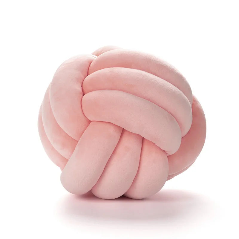 Lilac Decorative Throw Knot Pillow Ball for Home Chair Sofa Couch Bed Aesthetic round Velvet Knotted Pillow Cushion Gift