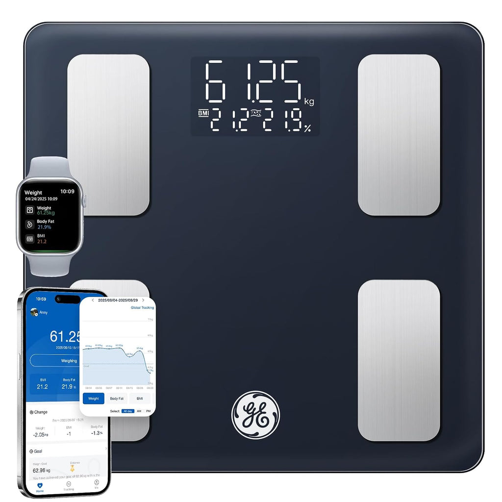 Smart Scale for Body Fat, Weight, BMI, Muscle Mass Accurate 180Kg LED