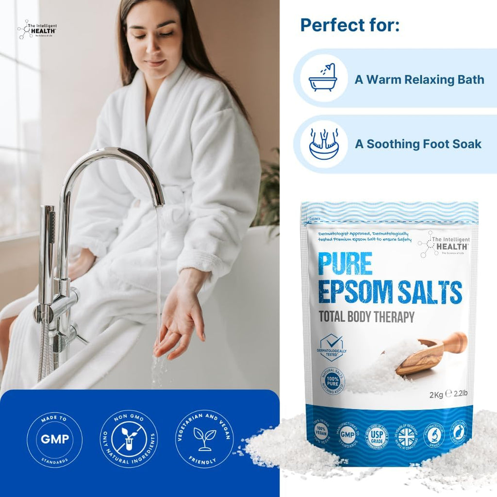 Magnesium Sulphate Bath Salts Soak, Muscle Magnesium Epsom Salt- 2Kg