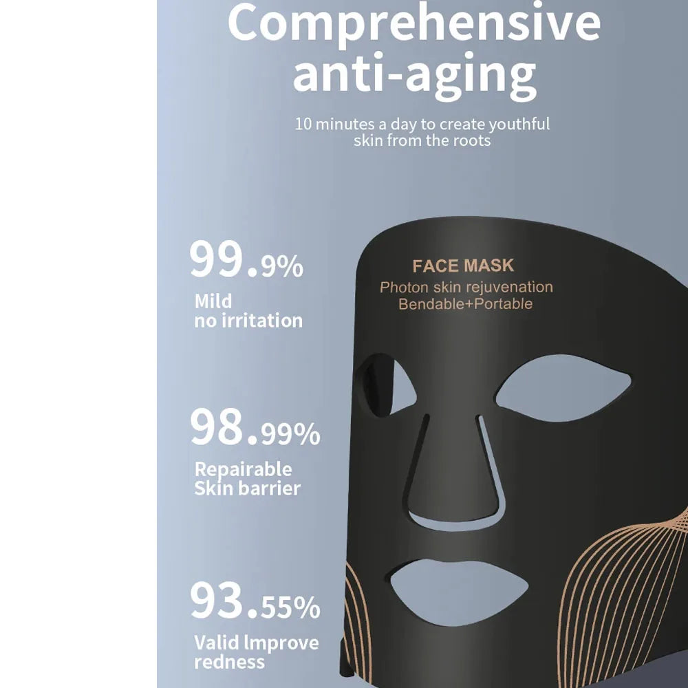 Red Light Therapy Mask 460Nm 660Nm 850Nm LED Beauty Devices Face Instrument Rejuvenation Skin anti Aging Wrinkle Skin Repair