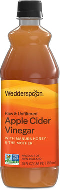 Raw Apple Cider Vinegar with Manuka Honey – 750Ml | Unfiltered, Unpasteurised, with the ‘Mother’ | Made in New Zealand with Cold-Pressed Apples & Raw Honey