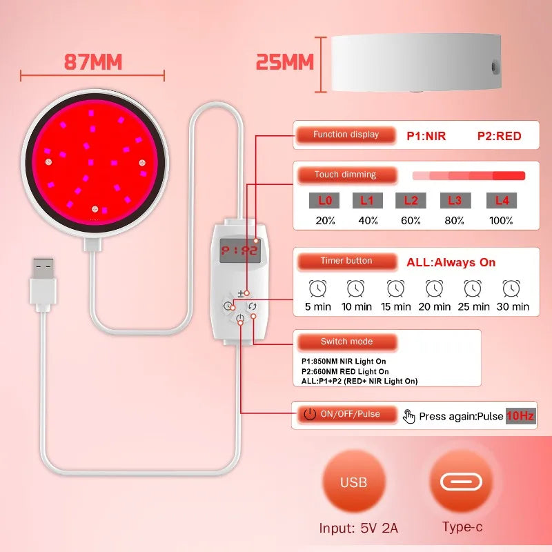 Electric Red Light Panel Professional Red Lights Lamp Device Womens Skin Beauty Equipment Skincare Home Use Beauty Devices