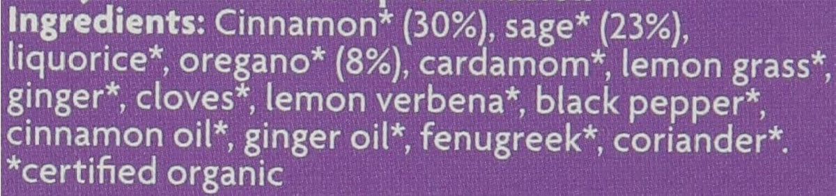 Tea, Wellbeing, Organic Herbal Tea, Naturally Caffeine Free, Blend of Cinnamon, Sage and Oregano, 6 Packs X 17 Tea Bags (102 Teabags Total)