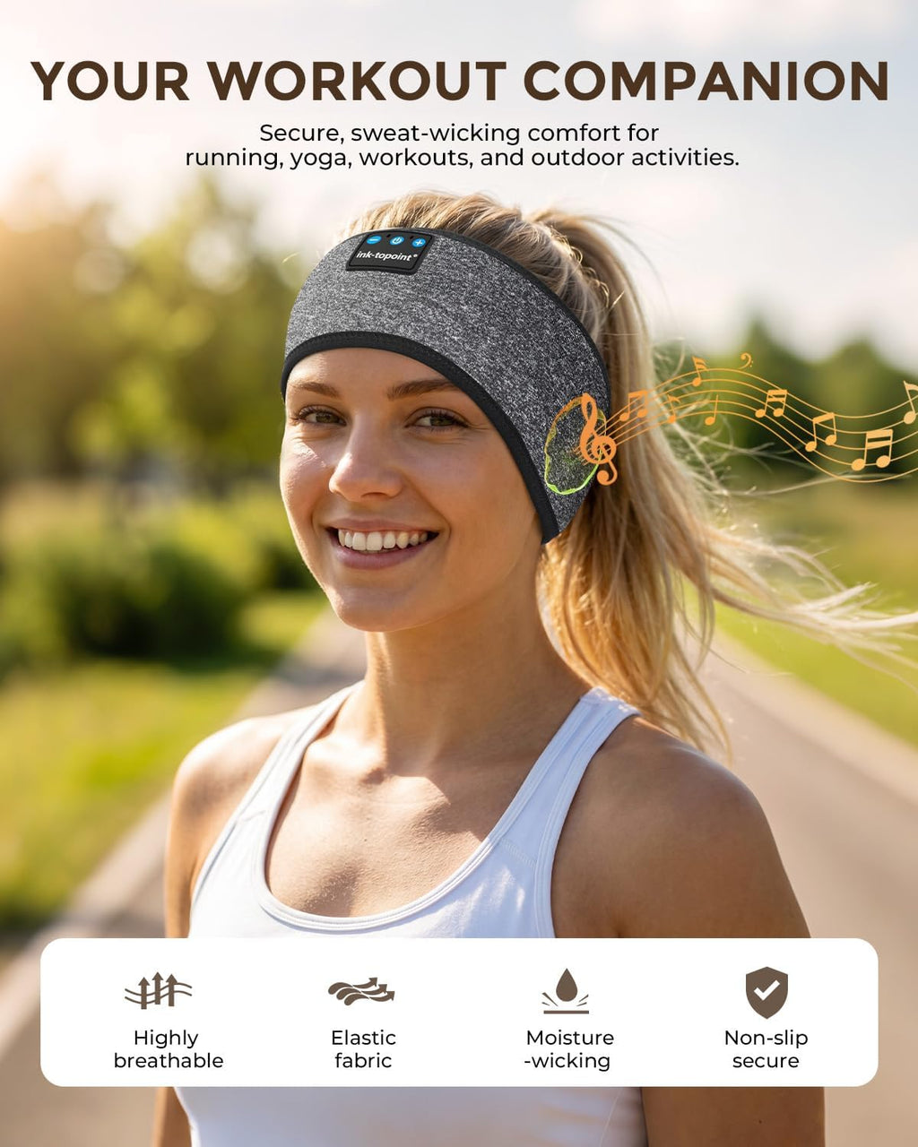 Cooling Sleep Headphones, Sleep Headband Headphones for Side Sleepers