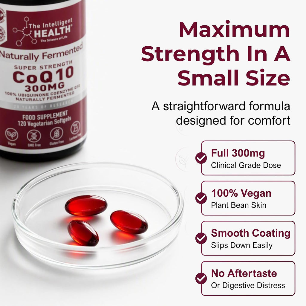 Coq10 Supplement, Fermented Coenzyme Q10 Ubiquinone, 300Mg, 120 Softgels