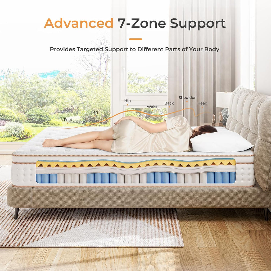 Mattress with Memory Foam Top 5FT UK King Mattress 150X200Cm