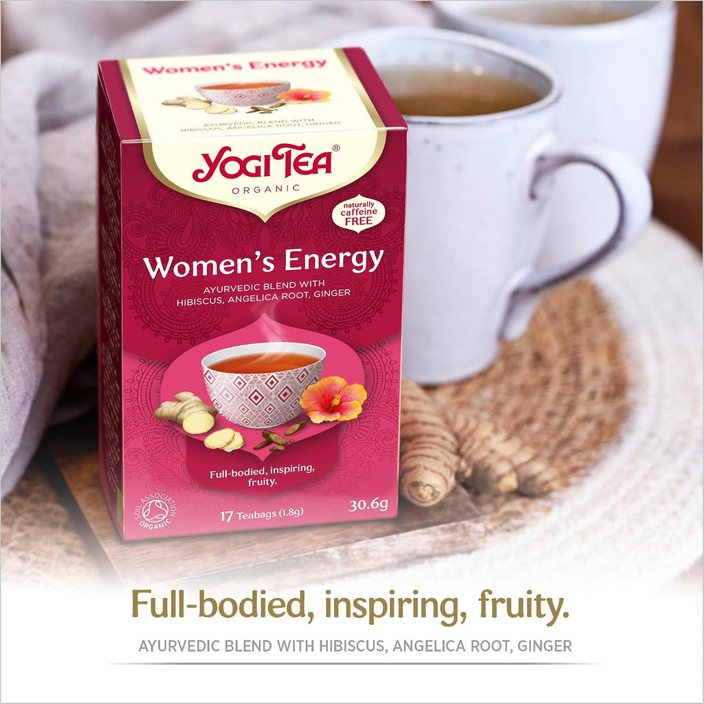, Women'S Energy, Organic Herbal Tea, Naturally Caffeine Free, Blend of Hibiscus, Angelica Root and Ginger, 6 Packs X 17 Tea Bags (102 Teabags Total)