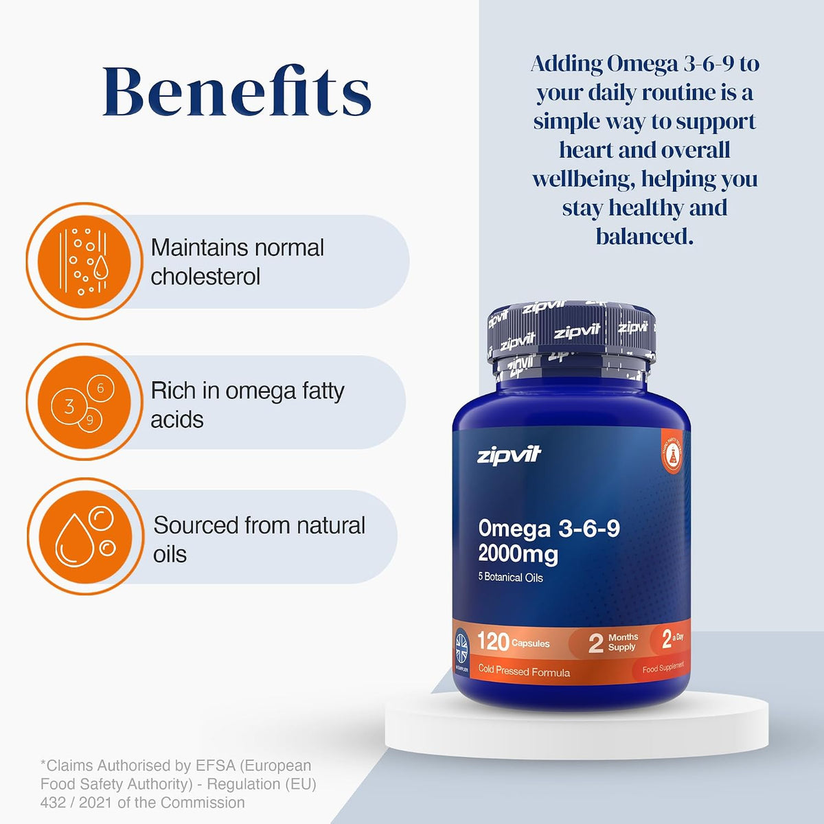 Omega 3 6 9 Capsules 2000Mg - 120 Softgels - Cold Pressed