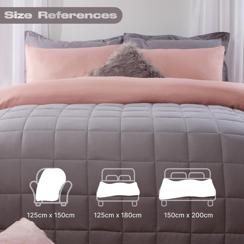 Weighted Blanket Adult 4Kg Silver Grey, Gifts for Women Men Therapy Autism Insomnia Anxiety Relief for Adults, Single - 125 X 150Cm - (Disclaimer Only Suitable for Age 3+ Years)