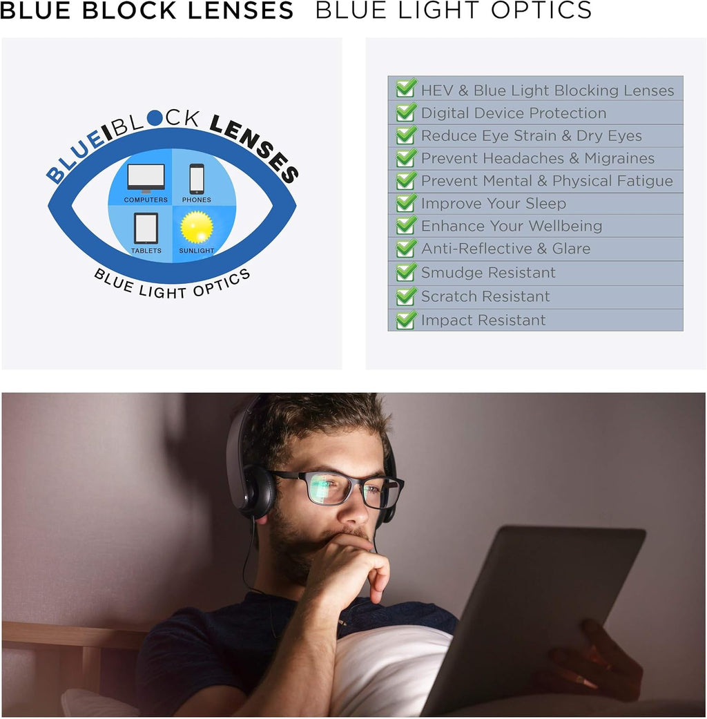 Blue Light Glasses Zero Magnification for Computer, Gaming, Digital & TV for Eye Protection, Thin Red Crystal Flat Folding Frames in Stylish Red Case