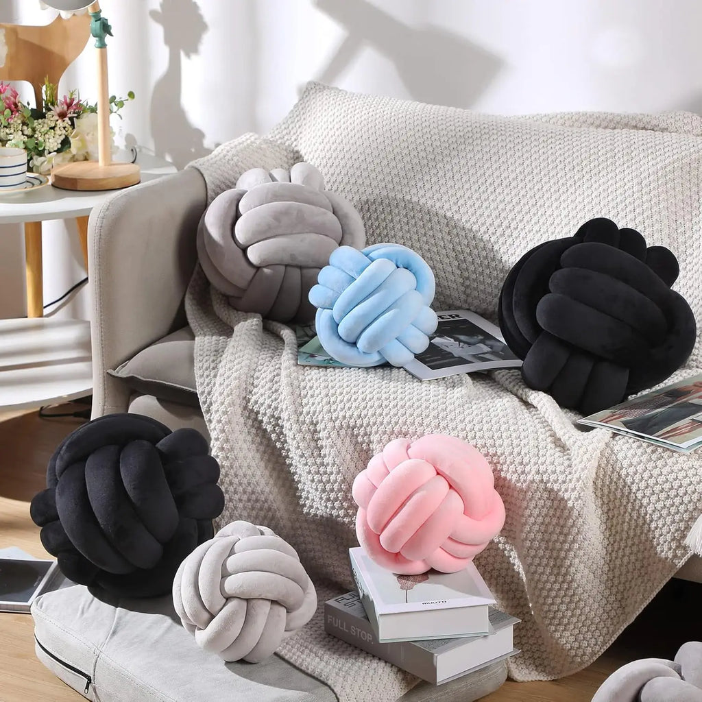 1Pc Knot Pillow Ball round Throw Pillow Home Decor Cushion Decorative Aesthetic Handmade Throw Pillow for Living Room Bed