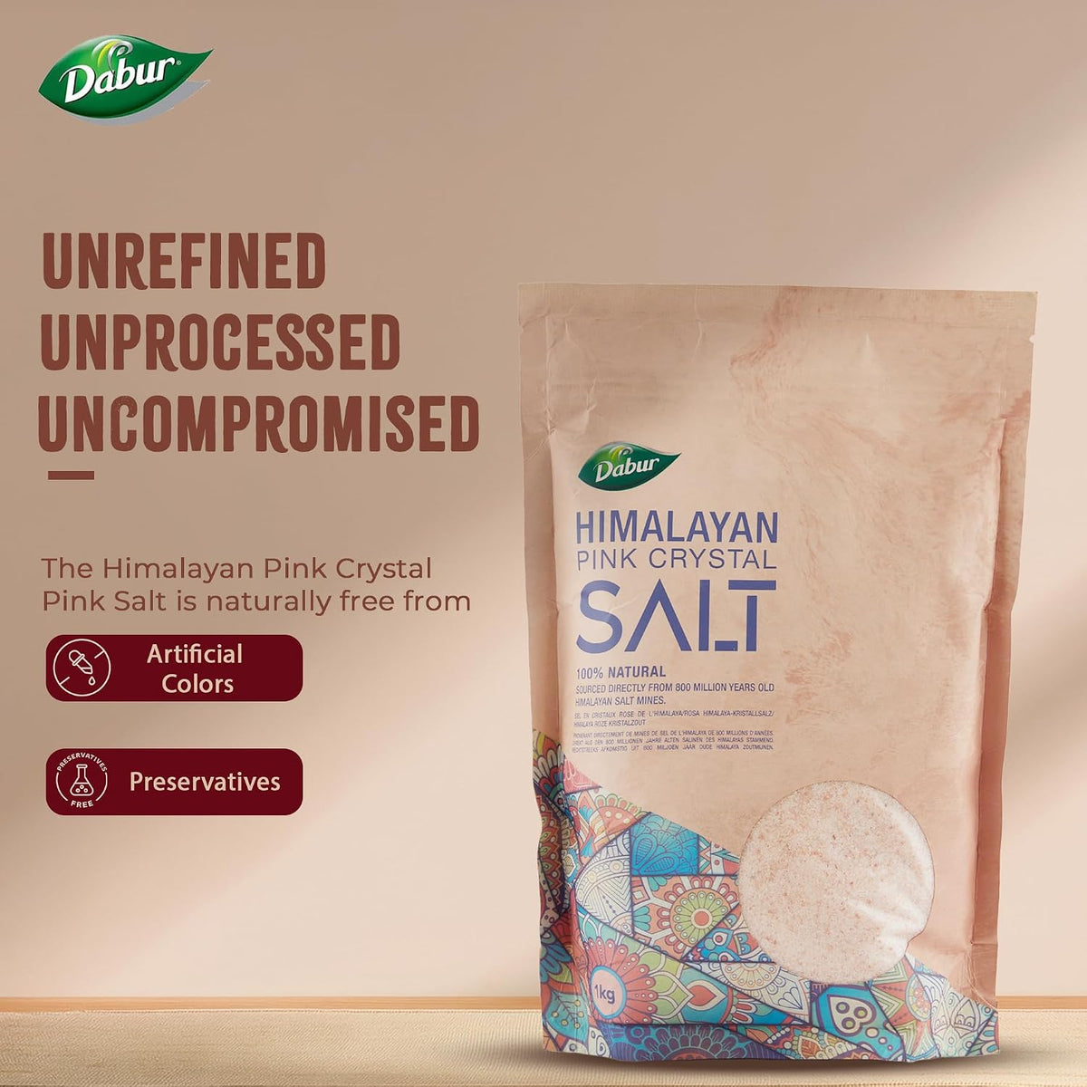 Himalayan Pure Pink Salt - 1Kg (Fine) | 100% Natural with Vital Nutrients | Premium Unrefined | Gluten Free | Halal - Kosher Certified Salt | for Good Health & Lowering Blood Pressure