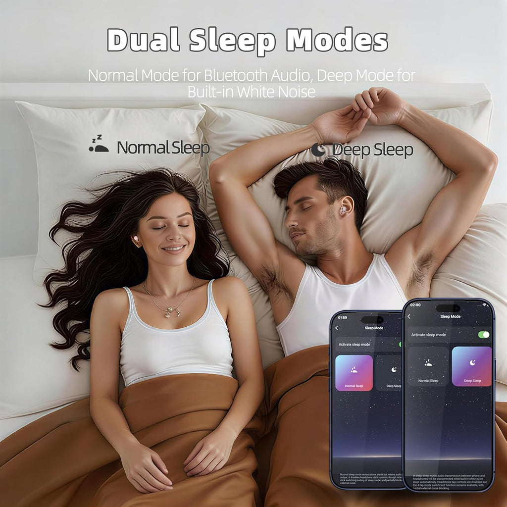 Sleep Earbuds, Bluetooth 5.4 Sleep Headphones with Dedicated App, Dual Sleep Mod