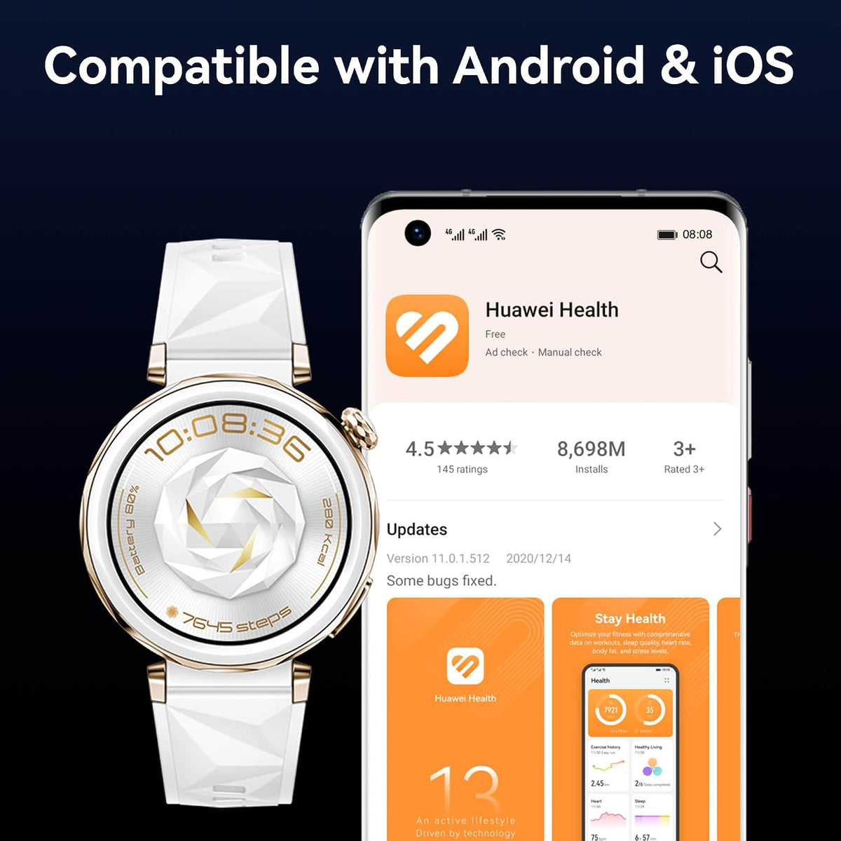 HUAWEI WATCH GT 5 Pro 46 Mm Smartwatch, Pro-Level Sports Watch, Health Tracking, ECG Monitoring, up to 14 Days Battery Life, GPS, Bluetooth Call, Ios& Android+Freebuds 5I, Titanium