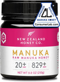 . Raw Manuka Honey UMF 20+ / MGO 829+ – Monofloral, Independently Lab-Tested – New Zealand Origin, QR Traceable – 250G